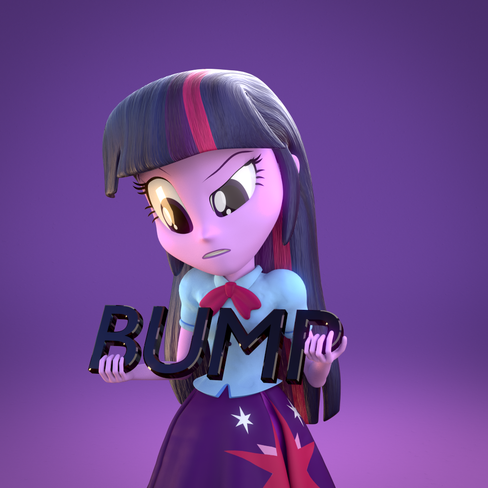 831793 - safe, artist:3d thread, artist:creatorofpony, twilight sparkle, equestria  girls, g4, /mlp/, 3d, 3d model, blender, bump, clothes, curious, female,  holding, questioning, shirt, skirt, solo - Derpibooru