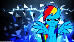 Size: 2559x1440 | Tagged: safe, artist:knistern, artist:yetioner, rainbow dash, g4, glare, looking at you, vector, wallpaper
