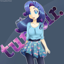 Size: 128x128 | Tagged: artist needed, safe, rarity, human, g4, clothes, humanized, picture for breezies, skirt, solo, tumblr