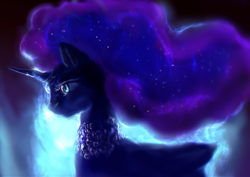 Size: 1024x724 | Tagged: safe, artist:elkaart, princess luna, alicorn, pony, g4, alternate hairstyle, female, mare, solo