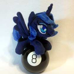 Size: 1024x1024 | Tagged: safe, artist:burgunzik, princess luna, g4, 8 ball, irl, photo, plushie, solo