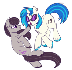 Size: 568x552 | Tagged: safe, artist:lulubell, dj pon-3, octavia melody, vinyl scratch, g4, simple background, transparent background