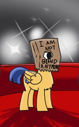 Size: 329x524 | Tagged: safe, artist:askcockyflash, flash sentry, pony, g4, bag on head, bland, cultural reference, male, paper bag, shia labeouf, solo