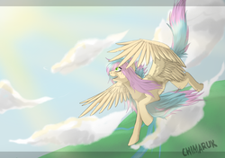 Size: 1700x1200 | Tagged: safe, artist:chimaruk, oc, oc only, pegasus, pony, cloud, cloudy, flying, solo