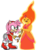 Size: 1258x1680 | Tagged: safe, artist:itoruna-the-platypus, fluttershy, equestria girls, g4, amy rose, crossover, flame princess, simple background, sonic the hedgehog (series), transparent background, wat