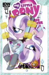 Size: 1059x1600 | Tagged: safe, artist:amy mebberson, edit, idw, diamond tiara, silver spoon, friends forever #16, g4, my little pony: friends forever, spoiler:comic, basketball, cover, idw advertisement, tennis racket