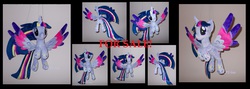 Size: 9872x3496 | Tagged: safe, artist:calusariac, twilight sparkle, alicorn, pony, g4, female, flying, irl, mare, photo, plushie, rainbow power, twilight sparkle (alicorn)