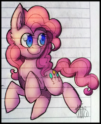 Size: 573x702 | Tagged: safe, artist:xnir0x, pinkie pie, earth pony, pony, g4, female, lined paper, solo, traditional art