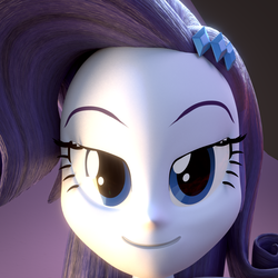 Size: 1080x1080 | Tagged: safe, artist:3d thread, artist:camtwo, artist:creatorofpony, rarity, equestria girls, g4, 3d, bedroom eyes, blender, close-up, female, looking at you, solo