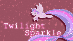 Size: 1366x768 | Tagged: safe, artist:brassiamaurva, twilight sparkle, alicorn, pony, g4, female, flying, impossibly long tail, mare, twilight sparkle (alicorn), vector, wallpaper
