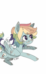 Size: 506x810 | Tagged: dead source, safe, artist:art-by-flier, rainbow dash, g4, backwards cutie mark, female, solo