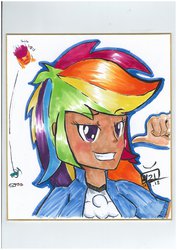 Size: 1024x1448 | Tagged: safe, artist:milkitalix, artist:sapphirevision421, rainbow dash, human, g4, female, humanized, solo