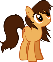 Size: 2295x2691 | Tagged: safe, oc, oc only, oc:maría teresa de los ponyos paguetti, earth pony, pony, brown eyes, brown mane, earth pony oc, female, high res, mare, simple background, smiling, solo, standing, transparent background, ya es hora