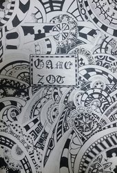 Size: 738x1083 | Tagged: safe, artist:patterndream, pony, community, dream, gamezot, korea, monochrome, pattern, traditional art, zentangle