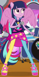 Size: 267x531 | Tagged: safe, screencap, twilight sparkle, equestria girls, g4, rainbow rocks, clothes, cropped, female, high heels, microphone, outfit catalog, pantyhose, ponied up, solo, twilight sparkle (alicorn)