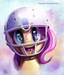 Size: 900x1050 | Tagged: safe, artist:tsitra360, fluttershy, pegasus, pony, g4, american football, cute, female, football helmet, helmet, indianapolis colts, looking at you, mare, nfl, open mouth, portrait, shyabetes, smiling, solo, super bowl, super bowl xlix, that was fast