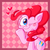 Size: 800x800 | Tagged: safe, artist:vdru7, pinkie pie, earth pony, pony, g4, abstract background, female, heart, one eye closed, pixiv, solo, wink