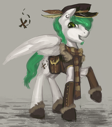 Size: 600x683 | Tagged: safe, artist:elkaart, oc, oc only, pegasus, pony, adoptable, hat, solo