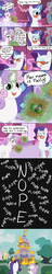 Size: 900x4668 | Tagged: safe, artist:tralalayla, rarity, sweetie belle, pony, spider, unicorn, g4, arachnophobia, arson, comic, dialogue, female, filly, fire, foal, kill it with fire, levitation, magic, mare, nope, nope nope nope nope nope nope, overreaction, so much nope, speech bubble, sweetie belle's magic brings a great big smile, telekinesis