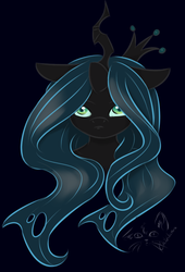 Size: 575x846 | Tagged: safe, artist:chibikemono, queen chrysalis, changeling, changeling queen, g4, crown, female, jewelry, regalia, solo