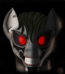 Size: 3240x3700 | Tagged: safe, artist:koshakevich, oc, oc only, oc:deus, cyborg, fallout equestria, fallout equestria: project horizons, high res, solo