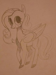 Size: 948x1280 | Tagged: safe, artist:jellybeanbullet, fluttershy, g4, female, monochrome, solo, traditional art