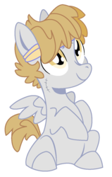 Size: 770x1207 | Tagged: safe, artist:dbkit, oc, oc only, oc:ollie airwalk, pegasus, pony, colt, foal, headband, male, offspring, parent:derpy hooves, parent:hoops, parents:ditzyhoops, simple background, solo, transparent background