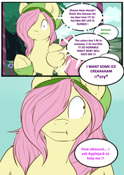 Size: 1280x1810 | Tagged: dead source, safe, artist:rainbowscreen, fluttershy, ask the gaylord, g4, butterscotch, comic, rule 63