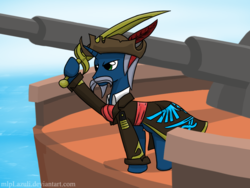 Size: 1024x768 | Tagged: safe, artist:elzielai, oc, oc only, pony, pirate, solo