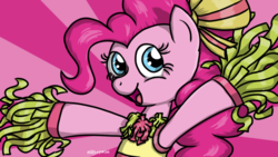 Size: 1280x720 | Tagged: safe, artist:elzielai, pinkie pie, earth pony, pony, g4, cheerleader, female, solo