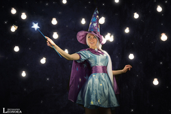 Size: 5760x3840 | Tagged: safe, artist:sabishiihoshi, trixie, human, g4, cape, clothes, cosplay, hat, irl, irl human, magic wand, photo, photography, solo, trixie's cape, trixie's hat, wand
