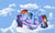 Size: 6000x3600 | Tagged: safe, artist:techgamer, rainbow dash, twilight sparkle, alicorn, pony, g4, backwards cutie mark, cloud, cloudy, female, kissing, lesbian, mare, ship:twidash, shipping, twilight sparkle (alicorn)