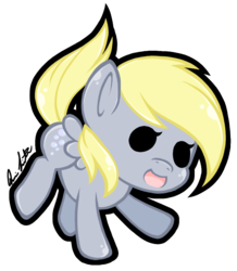 Size: 870x999 | Tagged: safe, artist:j-lin-mlp, derpy hooves, pegasus, pony, g4, chibi, cute, derpabetes, female, mare, solo