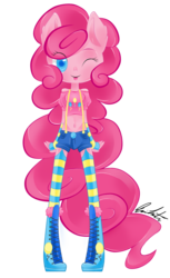 Size: 1024x1670 | Tagged: safe, artist:j-lin-mlp, pinkie pie, earth pony, anthro, g4, ambiguous facial structure, female, simple background, solo, tongue out, transparent background