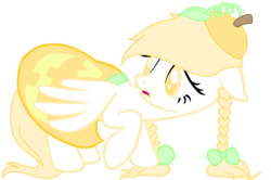 Size: 985x654 | Tagged: safe, artist:afropuppy, oc, oc only, pegasus, pony, pumpkin, solo