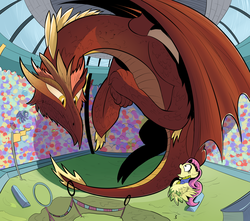 Size: 3393x3000 | Tagged: safe, artist:wadusher0, fluttershy, dragon, g4, crowd, flying, high res, open mouth, screaming, spread wings, stadium, wide eyes