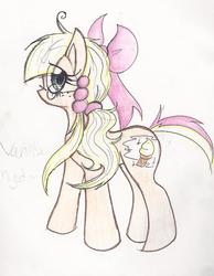 Size: 523x673 | Tagged: safe, artist:thegalactickat, oc, oc only, oc:vanillamyst, glasses, solo, traditional art