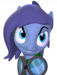 Size: 550x718 | Tagged: safe, artist:jeijei, oc, oc only, oc:aural harmony, earth pony, pony, 3d, ay gurl, clothes, cute, eyebrows, faic, female, goggles, mare, scarf, simple background, solo, source filmmaker, transparent, transparent background, wat