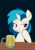 Size: 1058x1500 | Tagged: safe, artist:hidden-cat, dj pon-3, vinyl scratch, g4, cider, female, solo