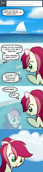 Size: 650x2600 | Tagged: safe, artist:why485, bon bon, lily, lily valley, roseluck, sweetie drops, fish, sea pony, ask the flower trio, g4, ask, clothes, comic, maid, race swap, ship, tumblr