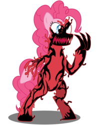Size: 1024x1320 | Tagged: safe, artist:gamerpen, pinkie pie, g4, carnage, crossover, female, male, solo, spider-man, symbiote, symbiote pony, xk-class end-of-the-world scenario