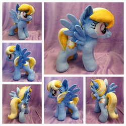 Size: 1024x1024 | Tagged: safe, artist:equinepalette, cloud kicker, pegasus, pony, g4, commission, female, irl, mare, photo, plushie, solo, spread wings, standing, wings