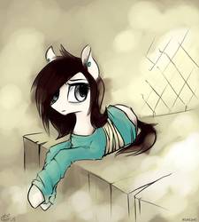 Size: 2700x3000 | Tagged: safe, artist:atlas04brony, oc, oc only, bandage, clothes, earring, high res, solo, sweater