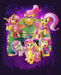Size: 900x1104 | Tagged: safe, artist:tsitra360, fluttershy, saddle rager, breezie, pony, g4, angry, breeziefied, clothes, discorded, female, floppy ears, flutterbat, flutterbitch, flutterbreez, flutterhulk, flutterrage, flying, mare, open mouth, power ponies, rainbow power, self ponidox, shirt design, sitting, smiling, species swap, t-shirt
