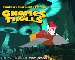 Size: 1000x800 | Tagged: safe, oc, oc only, oc:flicker, ponibooru film night, gnomes and trolls