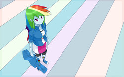 Size: 2117x1309 | Tagged: safe, artist:ryou14, rainbow dash, equestria girls, g4, my little pony equestria girls: rainbow rocks, female, guitar, solo, wallpaper