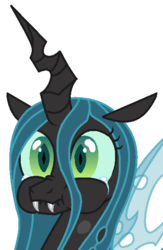 Size: 401x614 | Tagged: safe, artist:adlaz, queen chrysalis, changeling, changeling queen, g4, aweeg*, crying, female, puffy cheeks, regret, sad, scrunchy face, simple background