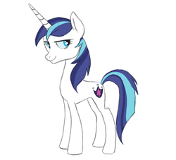 Size: 1511x1371 | Tagged: safe, artist:fiona, shining armor, pony, unicorn, g4, gleaming shield, looking at you, looking back, rule 63, simple background, solo, white background