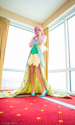 Size: 543x900 | Tagged: safe, artist:koi-ishly, fluttershy, human, g4, clothes, cosplay, dress, irl, irl human, photo