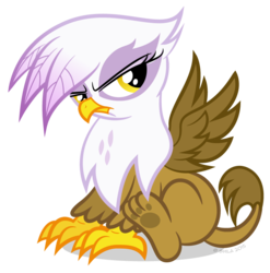 Size: 842x851 | Tagged: safe, artist:littlehybridshila, gilda, griffon, g4, chickub, female, paw pads, simple background, solo, transparent background, upset, vector, younger